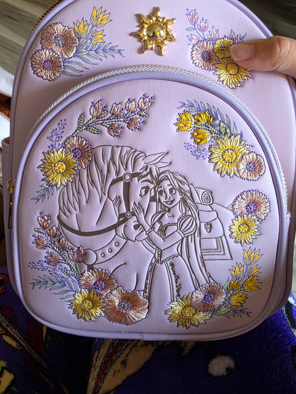 BRAND NEW Loungefly Rapunzel Lavender Floral Embossed Backpack